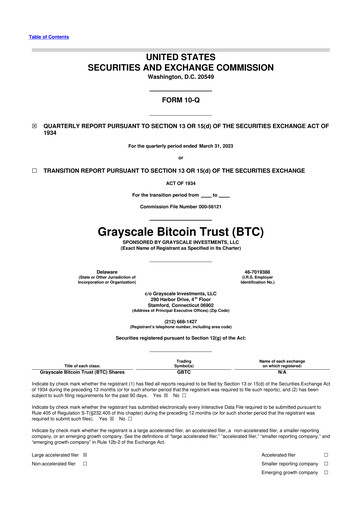 Thumbnail Grayscale Bitcoin Trust 10-Q Quarterly Report FY2023 