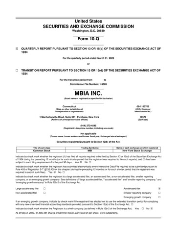 Thumbnail MBIA 10-Q Quarterly Report FY2023 