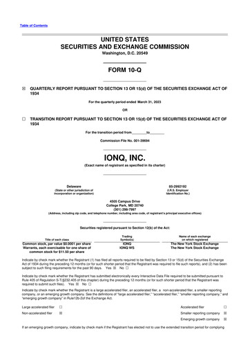 Vorschaubild IonQ 10-Q Quartalsbericht 2023 