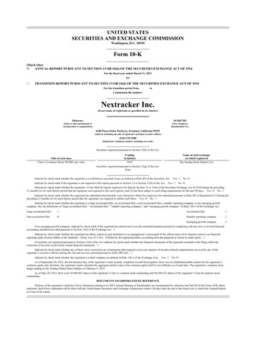 Vorschaubild Nextracker 10-K Jahresbericht 2023