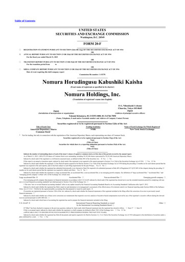 Thumbnail Nomura Holdings 20-F Annual Report 2023