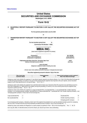 Thumbnail MBIA 10-Q Quarterly Report FY2023 
