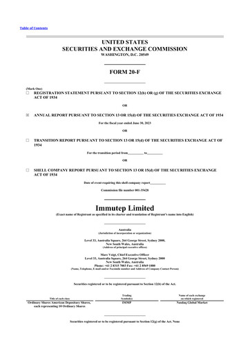 Miniature Immutep 20-F Rapport annuel 2023