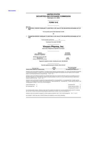 Miniature Vincerx Pharma 10-Q Rapport trimestriel 2023 