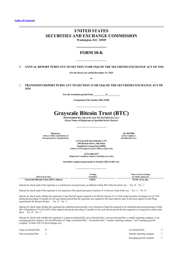 Miniature Grayscale Bitcoin Trust 10-K Rapport annuel 2023