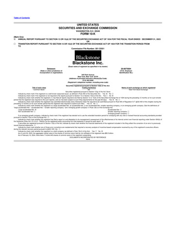 Thumbnail Blackstone Group 10-K Annual Report 