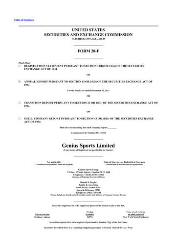 Thumbnail Genius Sports 20-F Annual Report 2023