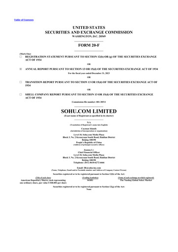 Thumbnail Sohu.com 20-F Annual Report 2023