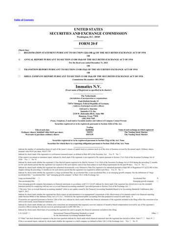 Vorschaubild Immatics 20-F Jahresbericht 2023