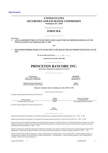 Thumbnail Princeton Bancorp 10-K Annual Report 2023