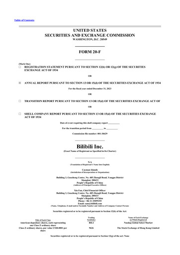 Thumbnail Bilibili 20-F Annual Report 2023