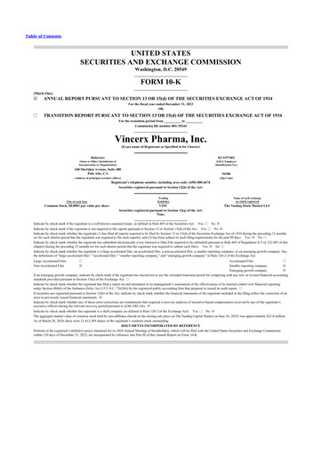 Thumbnail Vincerx Pharma 10-K Annual Report 2023
