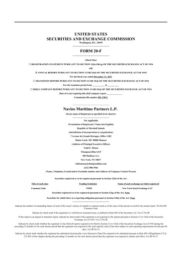 Thumbnail Navios Maritime Partners 20-F Annual Report 2023