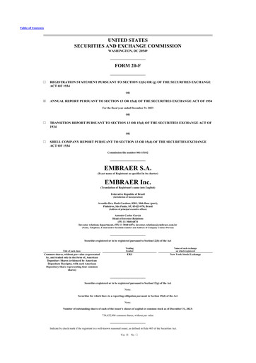 Thumbnail Embraer 20-F Annual Report 2023