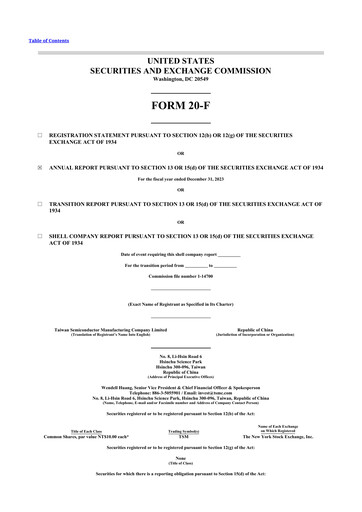 Thumbnail TSMC 20-F Annual Report 2023