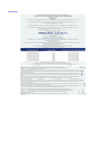 Thumbnail America Movil 20-F Annual Report 2023