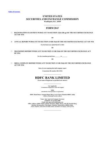 Miniature HDFC Bank 20-F Rapport annuel 2024