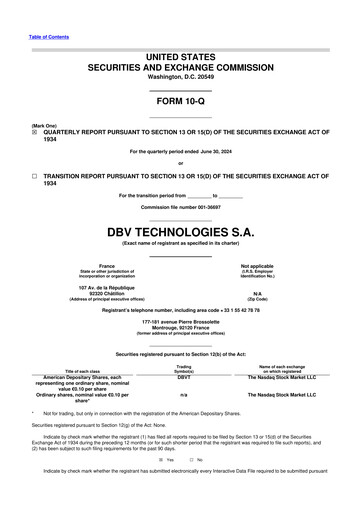 Miniature DBV Technologies 10-Q Rapport trimestriel 2024 
