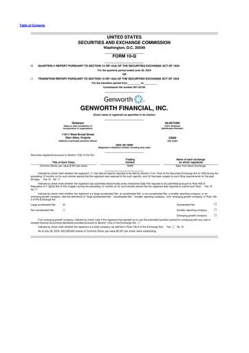 Thumbnail Genworth Financial
 10-Q Quarterly Report FY2024 
