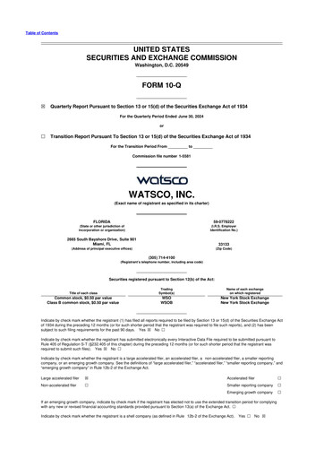 Thumbnail Watsco
 10-Q Quarterly Report FY2024 