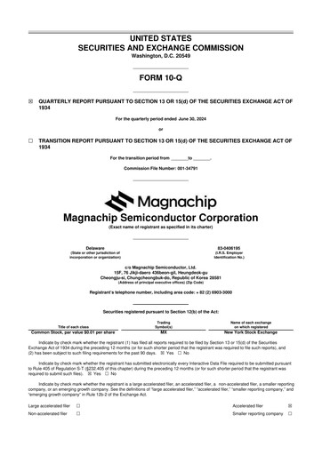 Miniature Magnachip Semiconductor 10-Q Rapport trimestriel 2024 