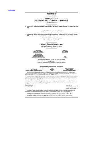 Thumbnail United Bankshares 10-Q Quarterly Report FY2024 