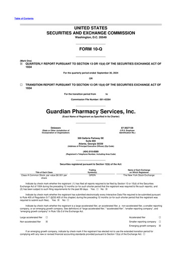 Miniature Guardian Pharmacy Services 10-Q Rapport trimestriel 2024 