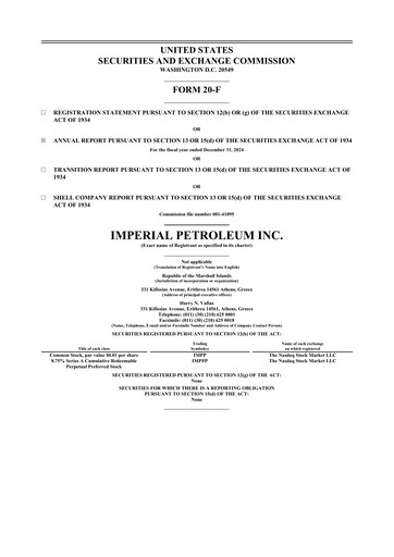 Thumbnail Imperial Petroleum 20-F Annual Report 2024