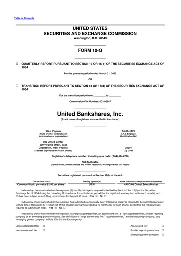 Thumbnail United Bankshares 10-Q Quarterly Report FY2025 