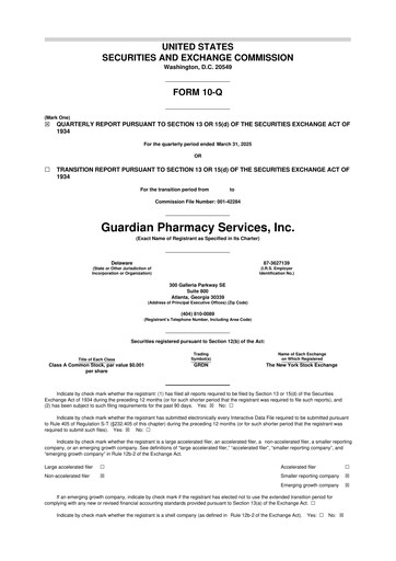 Miniature Guardian Pharmacy Services 10-Q Rapport trimestriel 2025 