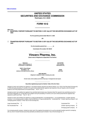 Miniature Vincerx Pharma 10-Q Rapport trimestriel 2025 