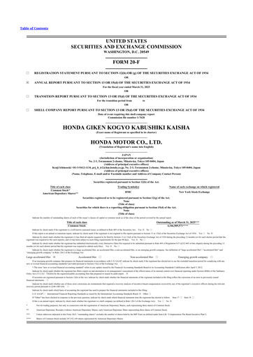 Thumbnail Honda 20-F Annual Report 2025