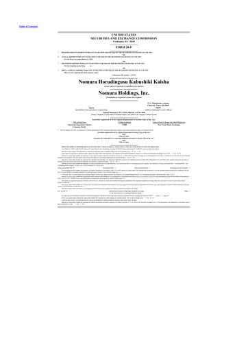 Thumbnail Nomura Holdings 20-F Annual Report 2025