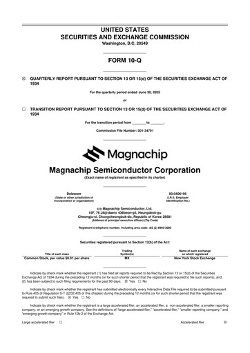 Miniature Magnachip Semiconductor 10-Q Rapport trimestriel 2025 