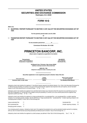 Thumbnail Princeton Bancorp 10-Q Quarterly Report FY2025 
