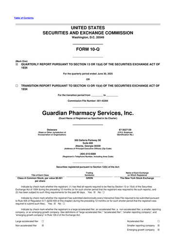 Miniature Guardian Pharmacy Services 10-Q Rapport trimestriel 2025 