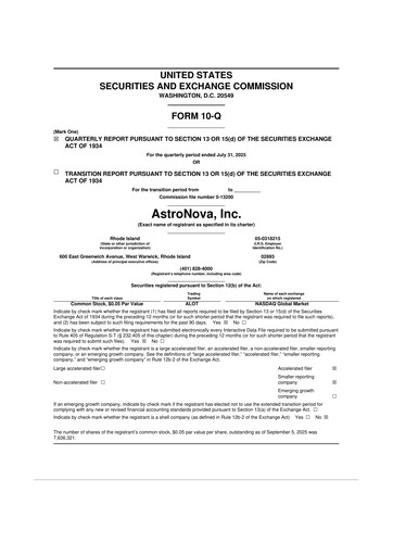 Thumbnail AstroNova, Inc. 10-Q Quarterly Report FY2026 