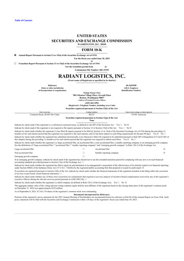 Thumbnail Radiant Logistics
 10-K Annual Report 2025