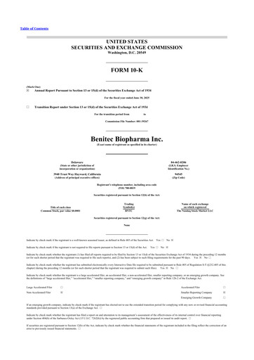 Thumbnail Benitec Biopharma
 10-K Annual Report 2025