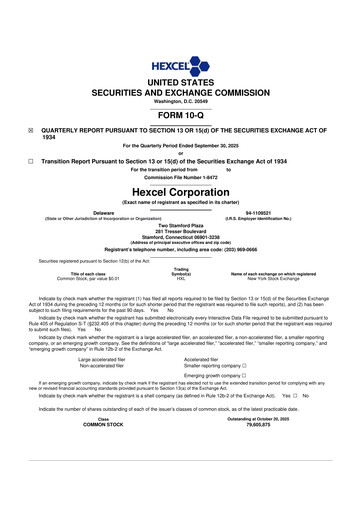 Thumbnail Hexcel
 10-Q Quarterly Report FY2025 