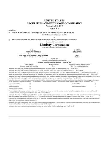 Thumbnail Lindsay Corporation
 10-K Annual Report 2024