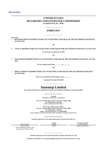 Miniature Immutep 20-F Rapport annuel 2025