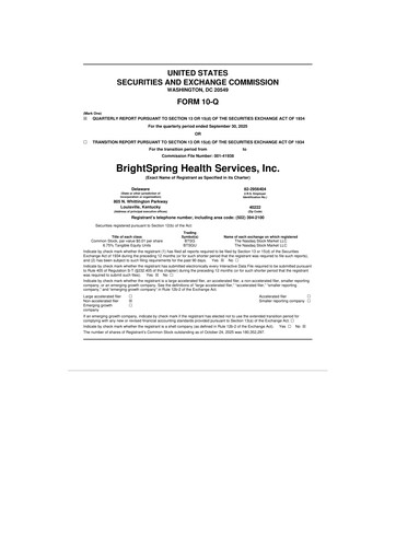 Thumbnail BrightSpring Health Services 10-Q Quarterly Report FY2025 