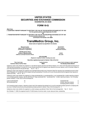 Thumbnail TransMedics Group 10-Q Quarterly Report FY2025 