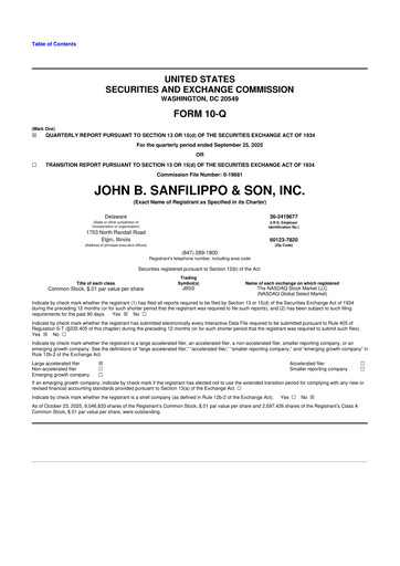 Thumbnail John B. Sanfilippo & Son 10-Q Quarterly Report FY2025 
