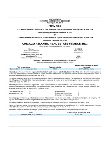 Thumbnail Chicago Atlantic Real Estate Finance 10-Q Quarterly Report FY 