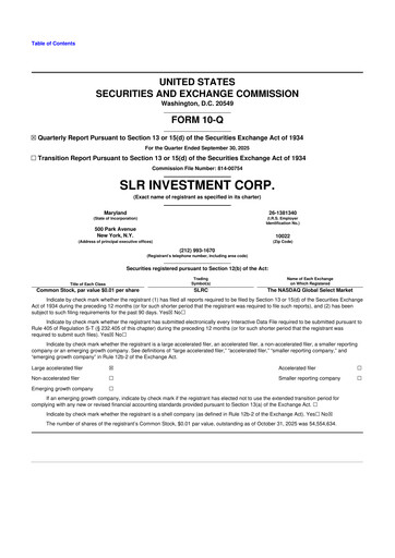 Thumbnail SLR Investment 10-Q Quarterly Report FY2025 
