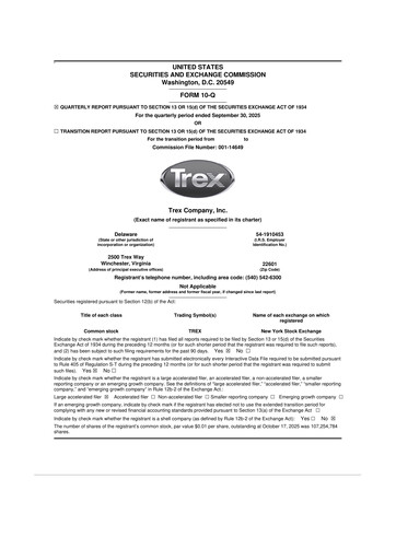 Miniature Trex 10-Q Rapport trimestriel 2025 