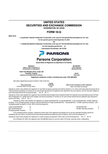 Thumbnail Parsons 10-Q Quarterly Report FY2025 