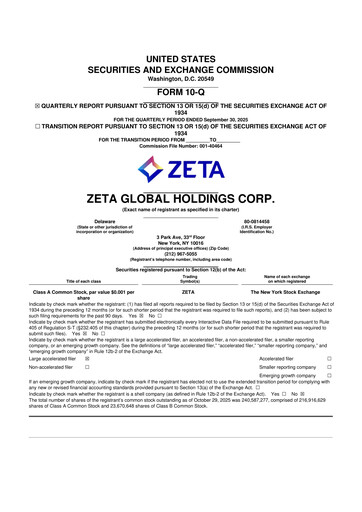 Miniature Zeta Global 10-Q Rapport trimestriel 2025 